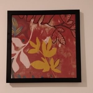 Hand Crafted Red and Yellow Fiber Art